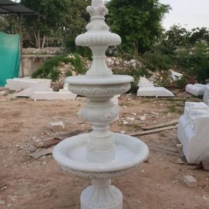 2 Tier White Marble Fountain